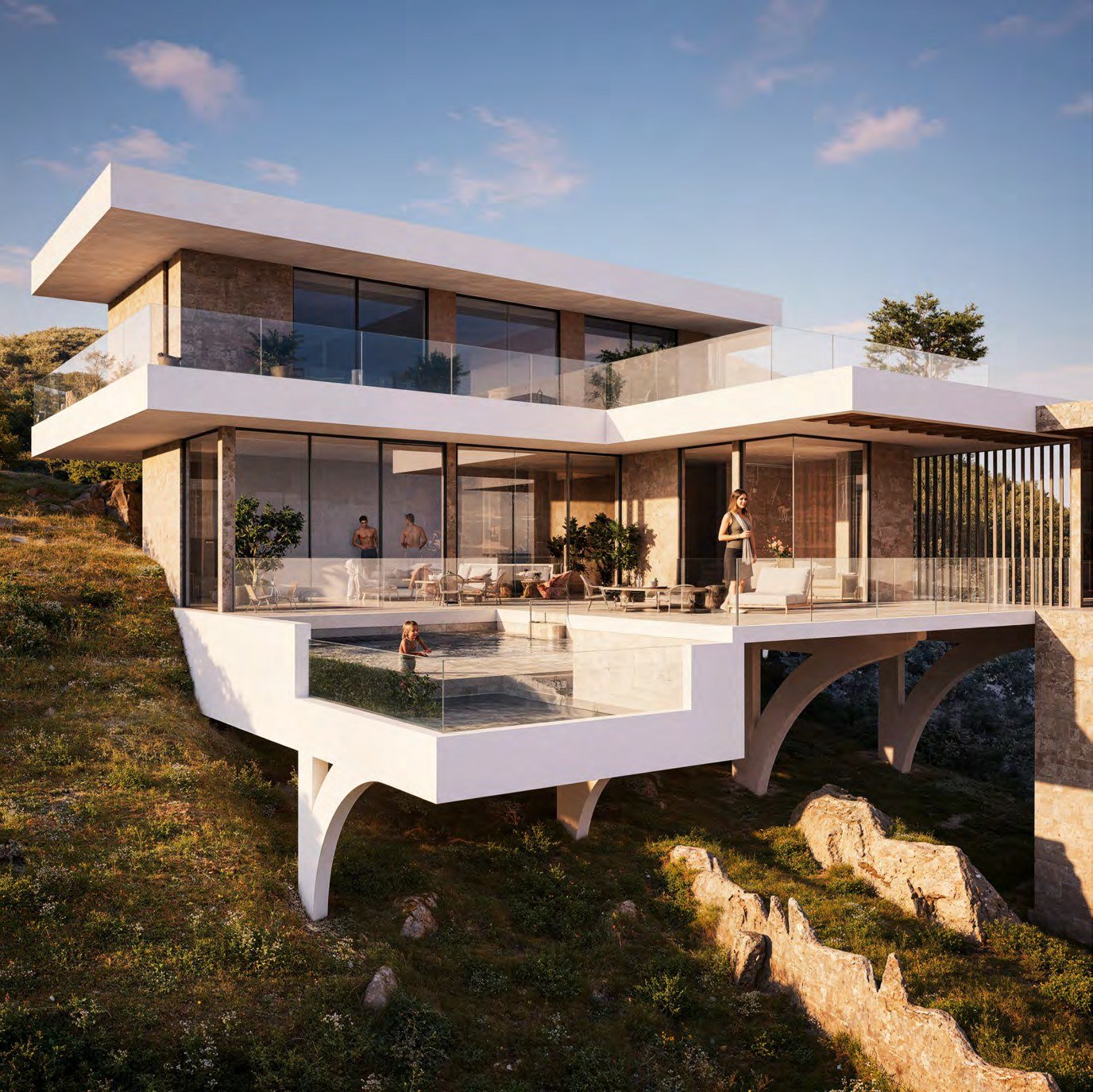 Vivienda Unifamiliar en Roses — Vivienda unifamiliar en acantilado con vistas al mar, Roses, Girona · España